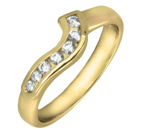 3mm Shaped Wedding Ring - 0.22ct Diamond Grain Set | W293
